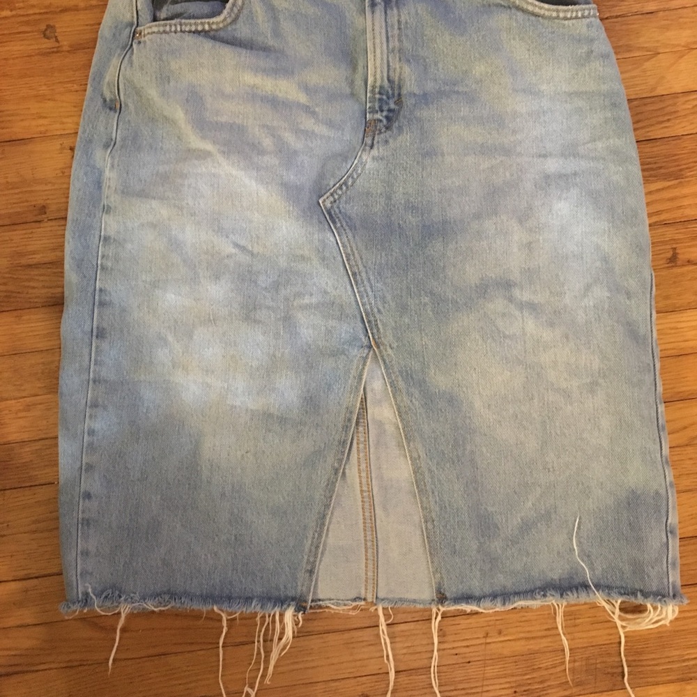 TopShop Moto Midi Jean Skirt - Picture 4 of 5